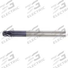 WIDIA HANITA Ball End Mill: Carbide, TiAlN Coated, 4 Flute, 3/8" Mill Dia, 1/2" LOC, 4" OAL (MPN TF4VP010014)