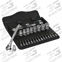 WERA Socket Wrench Set: 1/4 in Drive, 28 Piece, 6-Point, SAE, 3/16 in to 1/2 in (MPN 05004020001). Key specifications — attr1224269: 1/4 in; attr1204638: Drive Tools Included; attr1227399: Zyklop; attr1204650: 3/16 in to 1/2 in; attr1204658: 2 Extensions; attr1204673: Socket Bits Not Included; attr1204681: Wrenches Not Included; attr1204688: WERA.
