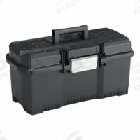 DEWALT Tool Box: 24 in W 11 3/8 in D 11 5/16 in H, Plastic, Black/Yellow, Hinged Lid, Latch (MPN DWST24082). Key specifications — attr1116905: Yellow; attr1116917: Hinged; attr1116946: DEWALT; attr1116904: Auto-Latch.