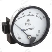 ASHCROFT Differential Pressure Gauge: In-Line, 1/4 in NPT Female, 1130, 3 1/2 in Dial, Aluminum (MPN 351130FD25SXCYLM60PSID). Key specifications — Sensor Type: Diaphragm; Series: 1130; Housing Material: Aluminum; Certificate of Calibration: Not Included.
