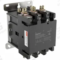 DAYTON Definite Purpose Magnetic Contactor: 3 Poles, 208-240V AC, 90 A, Non-Reversing (MPN 783XY3). Key specifications — Brand: DAYTON; Coil Voltage: 208/240V AC; Contactor Style: HVACR Definite Purpose Contactor; Mounting Style: Through Panel; Terminal Connection Type: Box Lugs; Maximum Voltage Rating: 600V AC; Phase: Three; Main Pole Contact Form: 3NO.