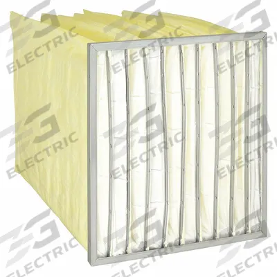 GRAINGER Pocket Air Filter: 24 in x 24 in x 16 in, MERV 14, Yellow, Synthetic - MERV 14 Pocket Air Filters