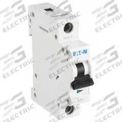 EATON IEC Supplementary Protector: 15 A Amps, 48V DC, 15kA at 240/415V AC, Lug, FAZ, 277/480V AC, B (MPN FAZ-B15/1-SP). Key specifications — Brand: EATON; Terminal Connection: Lug; DC Voltage Rating: 48V DC; Max. AIR Rating: 15kA at 240/415V AC; Series: FAZ; AC Voltage Rating: 277/480V AC; Curve Type: B.