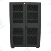 JAMCO Storage Cabinet: 48 in x 24 in x 78 in, 4 Adj Shelves, Swing Handle & Padlock Hasp, Legs (MPN DM248BL). Key specifications — Brand: JAMCO; Body Panel Type: Ventilated; Base Type: Legs; Cabinet Color: Black; Frame Assembled: Assembled.