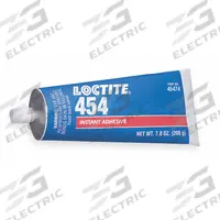 LOCTITE Instant Adhesive: 454, Plastics, 7 fl oz, Tube, Clear, Thin Liquid, 50 g/L and Under (MPN 234004). Key specifications — Series: 454; Standards: CFIA; Primary Applications: Plastics; Materials Bonded: Metal; Brand: LOCTITE; Secondary Compatible Materials: Rubber.