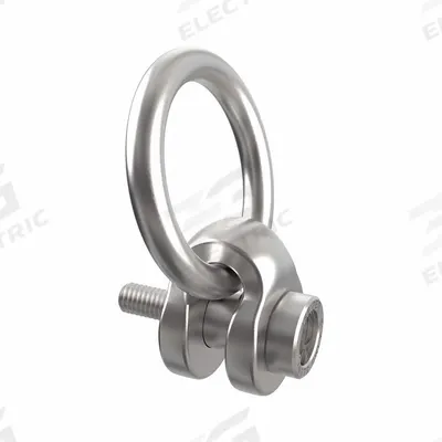 JERGENS Hoist Ring: Swivel, Nickel-Plated Steel, M30-3.50, Max. 10,690 lb - Side-Pull Pivot & Rotate Hoist Rings