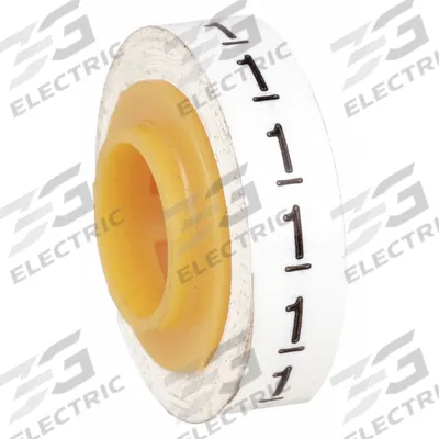 3M Wire Marker Tape Refill: 1, Black on White, 576 Labels, Polyester Film - Wire Marker Dispenser Replacement Rolls
