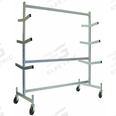APPROVED VENDOR Bar and Pipe Truck: 1,200 lb, 63 in L x 30 in W x 74 in H Overall Dim. - Mobile Bar & Pipe Racks