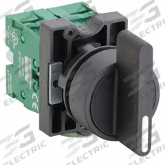 DAYTON Selector Switch: 22 mm Panel Mounting Size, 3 Positions, Extended Lever, 2NO, Non-Metallic (MPN 30G274). Key specifications — AC Contact Rating: 10 A @ 600 V; Action: Maintained/Maintained/Maintained; Cam: No Cam Included; DC Contact Rating: 2.5 A @ 600 V; Operator Head Material: Plastic; Operator Head Type: Long-Handled Knob; Operator Illumination: Non-Illuminated; Switch Function @ 1st Position: On.
