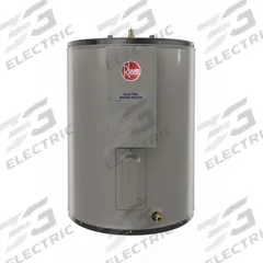 RHEEM Electric Water Heater: 208V AC, 36 gal, 12,000 W, Single/Three Phase, 31.5 in Ht (MPN ELDS40-FTB). Key specifications — Phase: Three; Brand: RHEEM.
