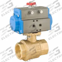 BONOMI Pneumatically Actuated Two-Way Ball Valve: 2 1/2 in, Brass, FNPT x FNPT, Double-Acting (MPN 8P0080LF-2-1/2-C2). Key specifications — Brand: BONOMI; Pilot Solenoid Voltage: 24V DC.