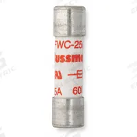 Semiconductor Fuse: FWC Series, Fast-Acting, 25 A, 600 V AC, 700 V DC DC Volt Rating, Non-Indicating (MPN FWC-25A10F). Key specifications — Series: FWC; Brand: BUSSMANN; Voltage Type: AC/DC.