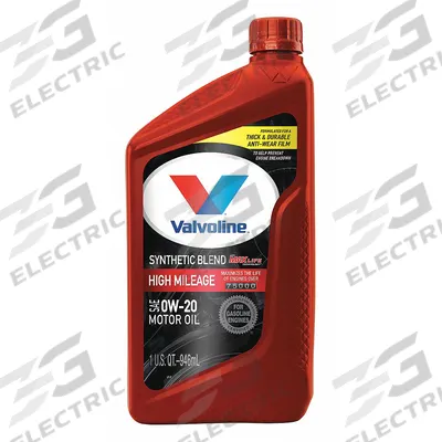 VALVOLINE Engine Oil: Synthetic Blend, 1 qt Size, Bottle, 0W-20 - Gasoline Engine Oil