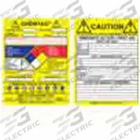 BRADY Tag Insert: Plastic, Rectangle, 5 3/4 in Ht, 7 5/8 in Wd, 0.015 in Thick, English, 100 PK (MPN CHEM-CTI500). Key specifications — Lamination Type: Not Laminated; Includes: (100) Inserts.