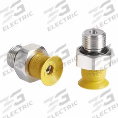 SCHMALZ Vacuum Pad Assembly: G1/8 in, 16.8 mm Pad Dia, NBR-ESD, 55 A, Yellow, 15 mm Pad Ht (MPN 10.01.01.14121). Key specifications — attr1019168: 55 A; attr1019165: 10.01.01.14121; attr1019167: SCHMALZ; attr1019180: Yellow.