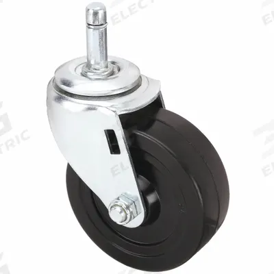 APPROVED VENDOR Stem Caster: Swivel, No Brake, 3 1/2 in Wheel Dia., 1 1/4 in Wheel Wd, Rubber - NSF-Listed Sanitary Friction-Ring Stem Casters