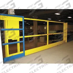 PS INDUSTRIES Horizontal Safety Gate: 43 in x 93 in, Unassembled, Yellow, 42 in Gate Ht, Deck (MPN MGHEM072042). Key specifications — Brand: PS INDUSTRIES; Assembled: Unassembled; Lockable: No.