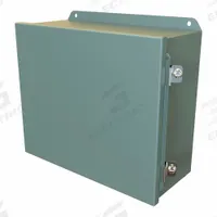 HAMMOND Electrical Enclosure: Steel, 10 in x 12 in x 5 in, NEMA 12/13/3R/4, Solid Cover, Hinged (MPN HJ10125HLP). Key specifications — Closure Method: Clamps; Brand: HAMMOND; Knockouts: Not Included.