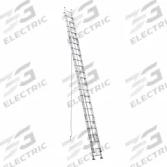 WERNER Extension Ladder: 48 ft Ladder Size, Aluminum, 300 lb Load Capacity, 143 lb Wt, 2 Sections (MPN D548-2). Key specifications — Color: Silver; Brand: WERNER; Included Features: Mar-Resistant End Caps; Removable Fly: Removable.