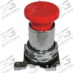 EATON Emergency Stop Push Button: 30 mm, Non-Metallic, Maintained (MPN 10250ED1043-4). Key specifications — Action: Maintained; Brand: EATON; Series: 10250T; Push Button Material Type: Non-Metallic.