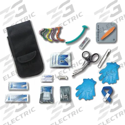 EMI Trauma Response Kit: 5 in W x 8 1/2 in H x 2 3/4 in D, Black - Medical Oxygen Kits