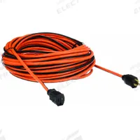 APPROVED VENDOR Extension Cord: Outdoor Use, 100 ft Lg, Outlet, 5-15P, 14/3, SJTW, Black/Orange (MPN 52NY17). Key specifications — Brand: APPROVED VENDOR; Temperature Rating: -40° to 167°F; NEMA Plug Configuration: 5-15P.