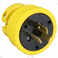 APPROVED VENDOR Straight Blade Plug: 10-50P, 125/250V AC, 50 A, 3 Pole, 3 Blade, Yellow (MPN P1050DF)