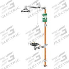 GUARDIAN EQUIPMENT Shower with Eyewash: Floor Mnt, Uncovered, Stainless Steel Bowl, Barrier Free (MPN GBF1994). Key specifications — Brand: GUARDIAN EQUIPMENT.