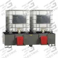 LITTLE GIANT IBC Dispensing Station: 8 1/4 ft L x 4 1/4 ft x x 23 in, 400 gal Spill Capacity, Gray (MPN SST-IBC-2). Key specifications — Brand: LITTLE GIANT; Drain Included: Yes.