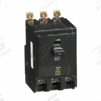 SQUARE D Miniature Circuit Breaker: 40 A, 120/240V AC, Three Phase, 22kA at 120/240V AC, 3 Poles (MPN QOB340VH). Key specifications — Phase: Three; Amps: 40 A; AC Voltage Rating: 120/240V AC; Max. AIR Rating: 22kA at 120/240V AC; For Use With: Square D NQOD Panelboards; Brand: SQUARE D.