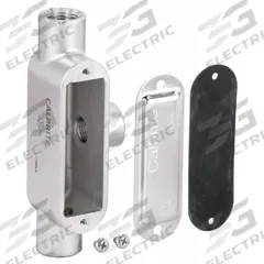 Conduit Outlet Body: Stainless Steel, 1/2 in Trade Size, T Body, 5 cu in Body Capacity, Threaded Hub (MPN S60500TE00). Key specifications — Finish: Polished; For Use With: Threaded; Brand: CALBRITE; Hub Style: Threaded.