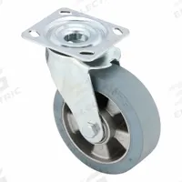APPROVED VENDOR Plate Caster: Swivel, No Brake, Rubber, 6 in Wheel Dia, 2 in Wheel Wd, Slot, Ball (MPN LE-ALEV 150K-14-SG). Key specifications — Wheel Bearing Type: Ball; Wheel/Tread Color: Black; Brand: APPROVED VENDOR; Caster Type: Swivel.