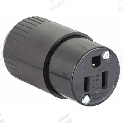 BRYANT Straight Blade Connector: 5-15R, 125V AC, 15 A, 2 Pole, 3 Wire, Black (MPN 5269B) - General Purpose Connectors