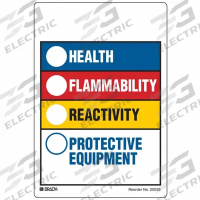 BRADY HMIG Label: 14 in Ht, 10 in Wd, 0.004 in Thick, Vinyl, Adhesive, 10 in x 14 in - Safety