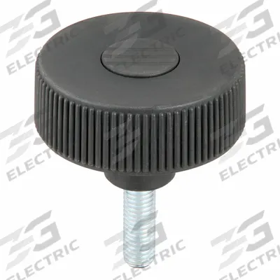 KIPP Hand Knob: Knurled, Plastic w/ Steel Thread, M12 Thread, 30 mm Thread Lg - Knurled Knobs with Threaded Stud