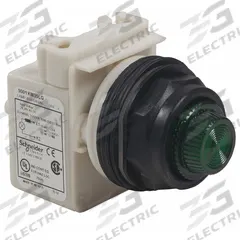 SCHNEIDER ELECTRIC Pilot Light: 30 mm Panel Mounting Size, Red, LED, 9001SK Series (MPN 9001SKP1LRR31). Key specifications — Series: 9001SK; Brand: SCHNEIDER; Includes Push-To-Test: No Push-To-Test Included.