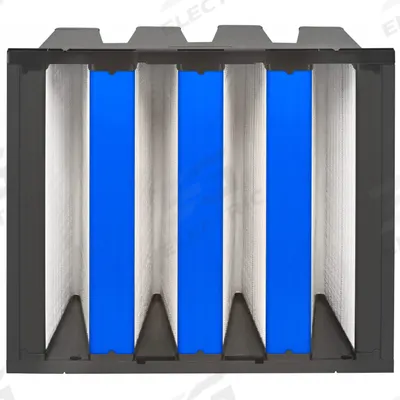 GRAINGER V-Bank Air Filter: 24 in x 24 in x 12 in, Fiberglass, Single Header - MERV 11 V-Bank Air Filters