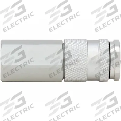 SPEEDAIRE Quick Connect Hose Coupling: 1/4 in Body Size, 1/2 in Hose Fitting Size - Global-Style High-Flow Aluminum Quick-Connect Air Coupling Bodies