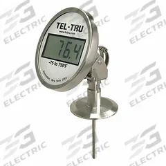 TEL-TRU Digital Thermometer: -75°F to 750°F, +/-2°F at 0-300°F, 2.5 in Stem Lg, NIST Traceable (MPN SD5AB09211P22023-10). Key specifications — Accuracy: +/-2°F at 0-300°F; Brand: TEL-TRU; Lens Material: Glass.