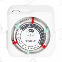 TORK Plug-In Timer: Mechanical, Outdoor, Not Astronomic, 24 hr Setting, 5-15R, 125V AC (MPN RTN312). Key specifications — Brand: TORK; NEMA Receptacle Configuration: 5-15R.
