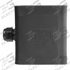 LEVITON Portable Outlet Box: Portable Outlet Box, 1 Gangs, 3R, Black, 3 7/8 in Overall Ht (MPN 3099-1E). Key specifications — Color: Black; Brand: LEVITON.