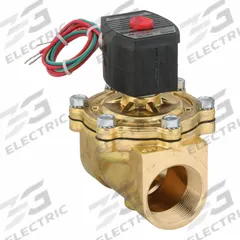 REDHAT Solenoid Valve: 2-Way, Normally Closed, 1 1/2 in Pipe Size, 120V AC, High Flow, Brass Body (MPN EF8210G056V). Key specifications — Pipe Size: 1-1/2 in; Voltage: 120V AC; Brand: REDHAT; Coil Enclosure: Watertight.