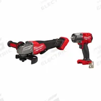 MILWAUKEE Grinder and Impact Wrench: 2 Tools, Angle Grinder/Impact Wrench, 18 V DC Volt, Tool Only (MPN 3670-20, 2960-20). Key specifications — attr1176460: Angle Grinder.