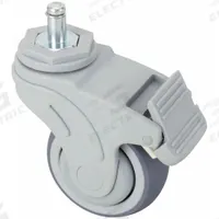 APPROVED VENDOR Stem Caster: Swivel, Total Lock, 3 in Wheel Dia., 1 1/4 in Wheel Wd, Rubber, Plastic (MPN P17S-RP030K-SG5-TB). Key specifications — attr1111099: APPROVED VENDOR; attr1111095: Gray; attr1113760: Gray; attr1176855: Swivel with Total Lock.
