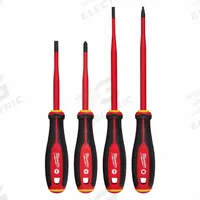 MILWAUKEE Insulated Screwdriver Set: 1-10 Pieces, 4 Pieces, Cabinet/Phillips/Square Tip (MPN 48-22-2219). Key specifications — attr1205274: MILWAUKEE; attr1205269: 3/16 in.