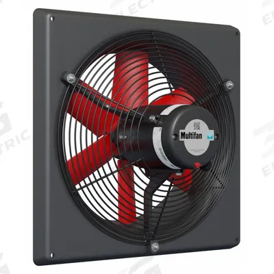 MULTIFAN Exhaust Fan: Direct Drive, 14 in Blade, 1/8 hp, 2,150 cfm, 240V AC, 1 ph - Corrosion-Resistant Direct-Drive Panel Exhaust Fans