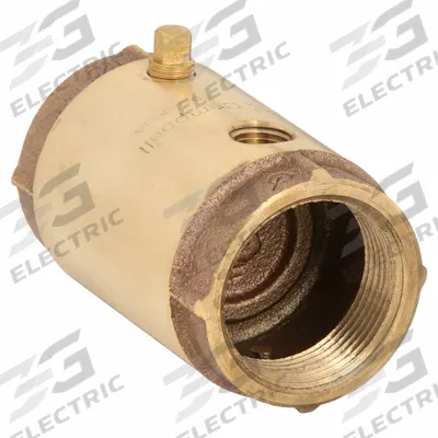 CAMPBELL Spring Check Valve with Taps: Poppet, Inline Valve Body, 1 1/4 in Pipe Size - Lead-Free Brass Poppet Check Valves