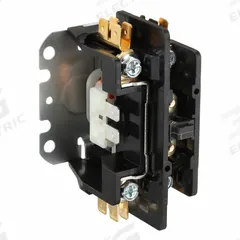 SQUARE D Definite Purpose Magnetic Contactor: 1 Poles, 24V AC, 30 A, Non-Reversing (MPN 8910DP31V14). Key specifications — Brand: SQUARE D; Coil Voltage: 24V AC; Contactor Style: HVACR Definite Purpose Contactor; Terminal Connection Type: Screw Clamp Terminals; Maximum Voltage Rating: 600V AC; Series: 8910 Series Type DP; Phase: Single; Main Pole Contact Form: 1NO.