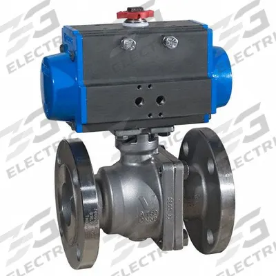 BONOMI Pneumatically Actuated Two-Way Ball Valve: 4 in, Stainless Steel, Flange x Flange - Stainless Steel Pneumatically-Actuated Ball Valves