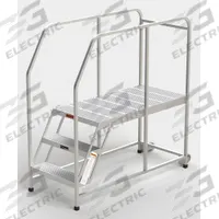 EGA Mobile Work Platform: 2.5 ft Platform Ht - Max, 24 in x 49 in, Aluminum, 300 lb Load Capacity (MPN A006H). Key specifications — Folding: Not Foldable; Mobility: Rolling; Use Location: Indoor; Brand: EGA; Color: Silver; Height Adjustability: Fixed Height; Includes Handrails: Handrails Included; Locking Mechanism: No Locking Mechanism.
